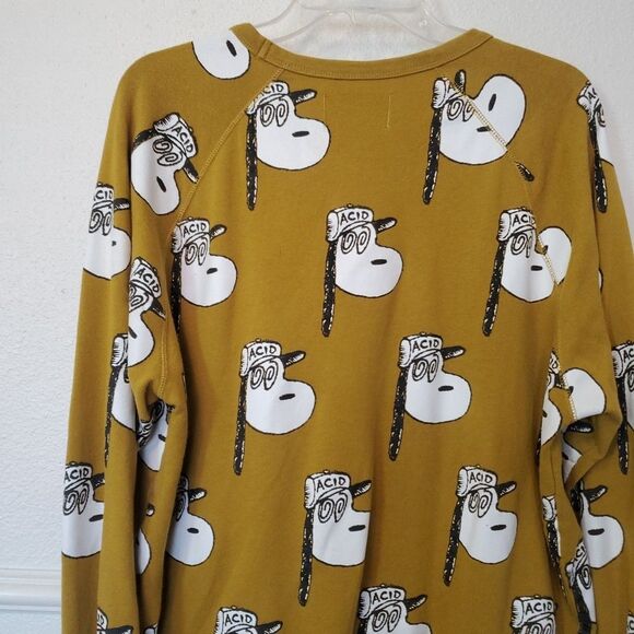 F cking Awesome Snoopy Acid Tee Rare Size XL Yellow Mustard Terry Cloth Inside - Picture 11 of 16